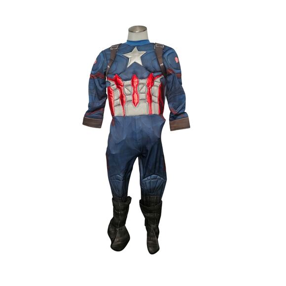 Rubies Avengers Captain America Kids Halloween Costume Super Hero JUMPSUIT ONLY - Picture 1 of 4